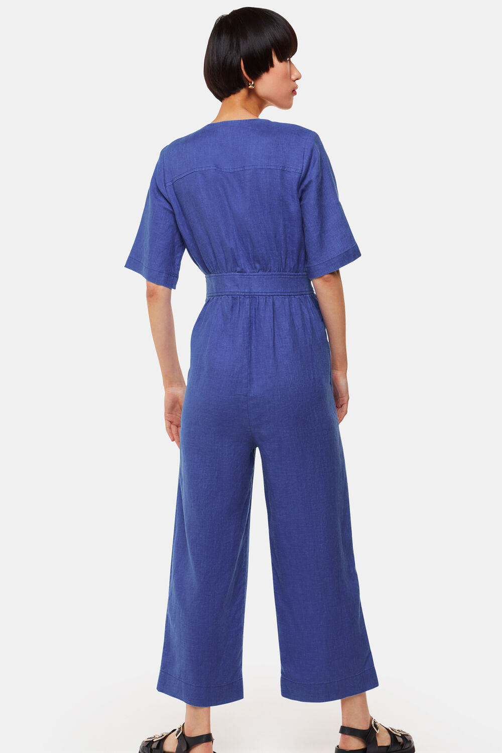 Cobalt Blue Cosima Linen Jumpsuit