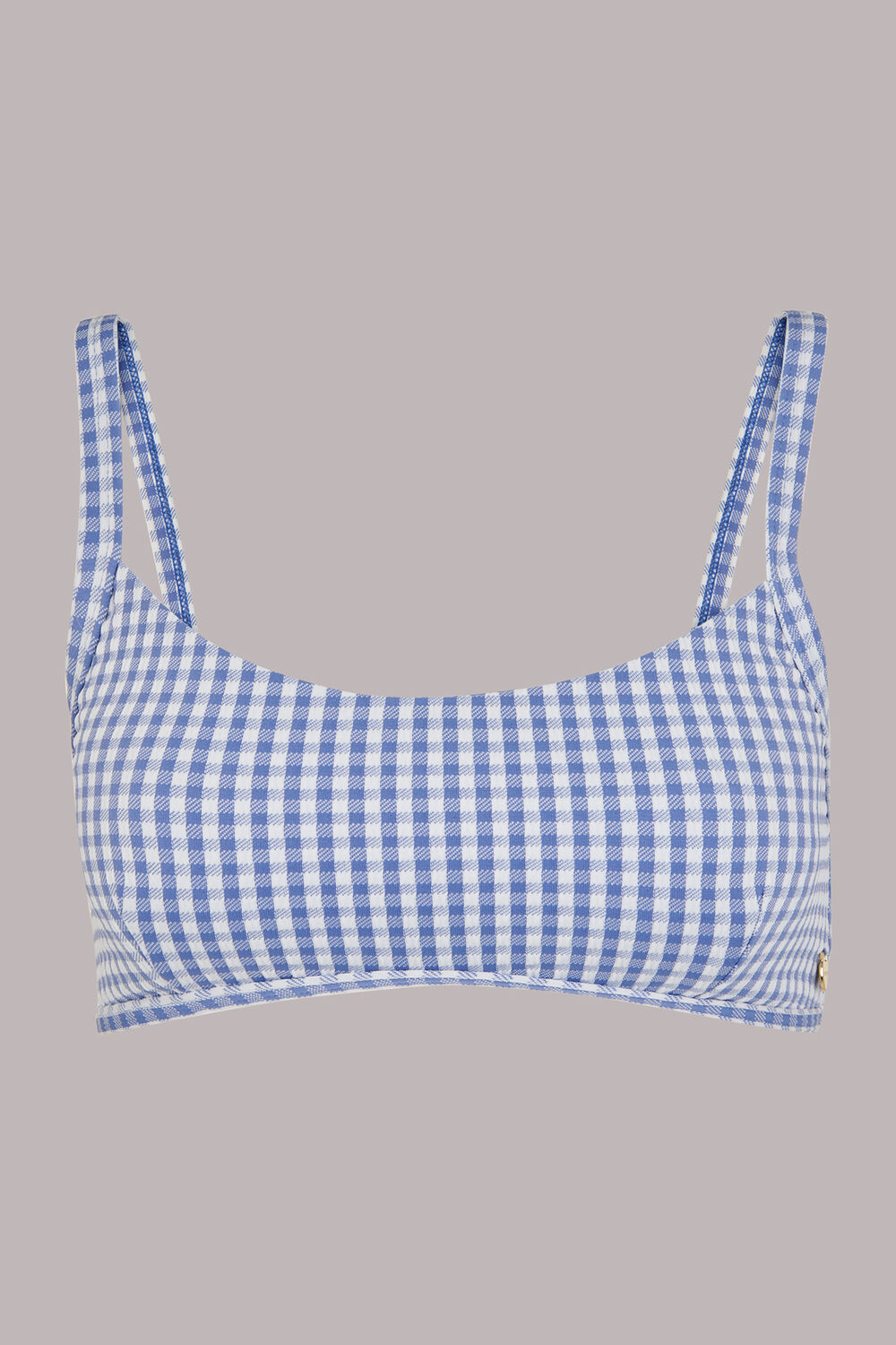 Gingham Texture Bikini Top