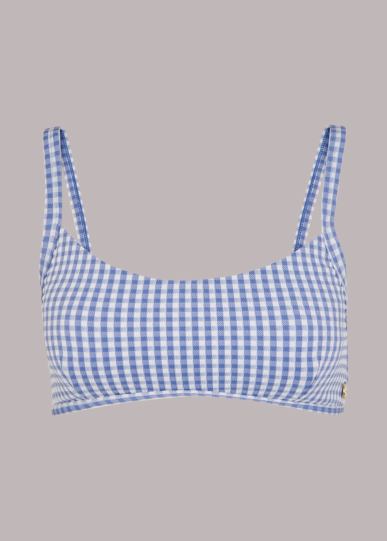 Peek & Beau Fuller Bust Exclusive mix and match triangle bikini top in blue  textured gingham - ShopStyle Two Piece Swimsuits