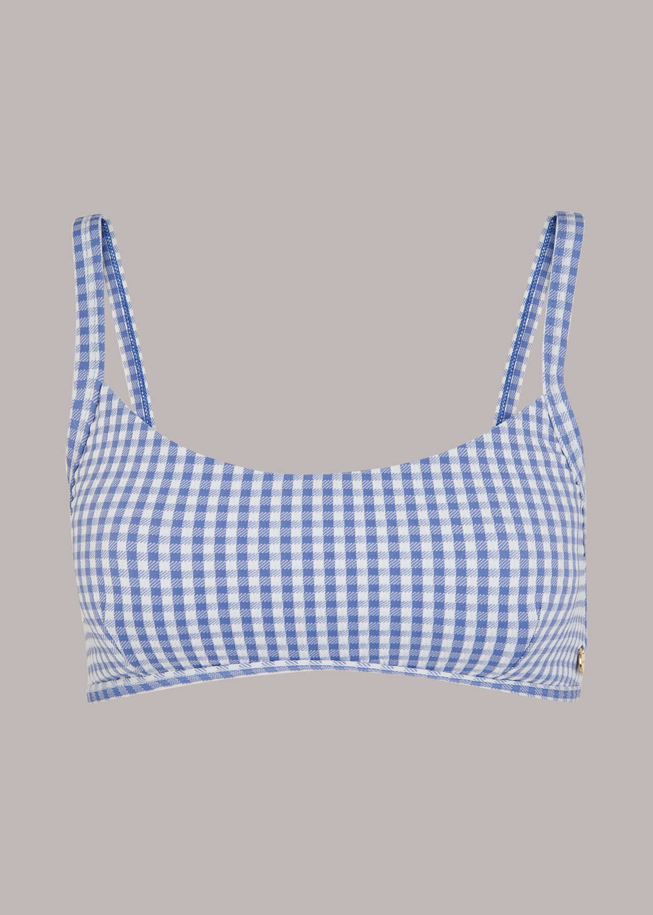 Gingham Texture Bikini Top