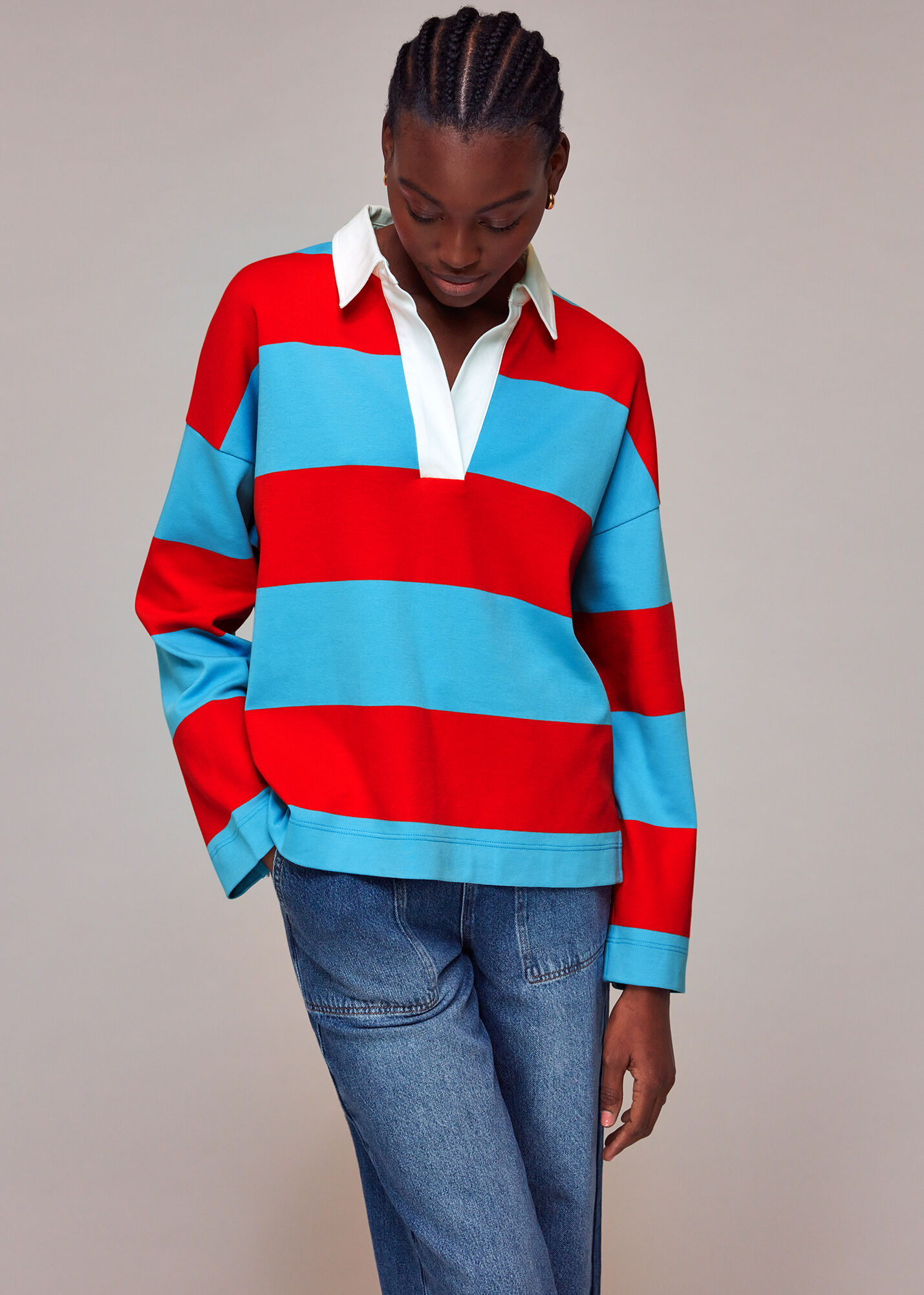 Red blue rugby shirt cheap