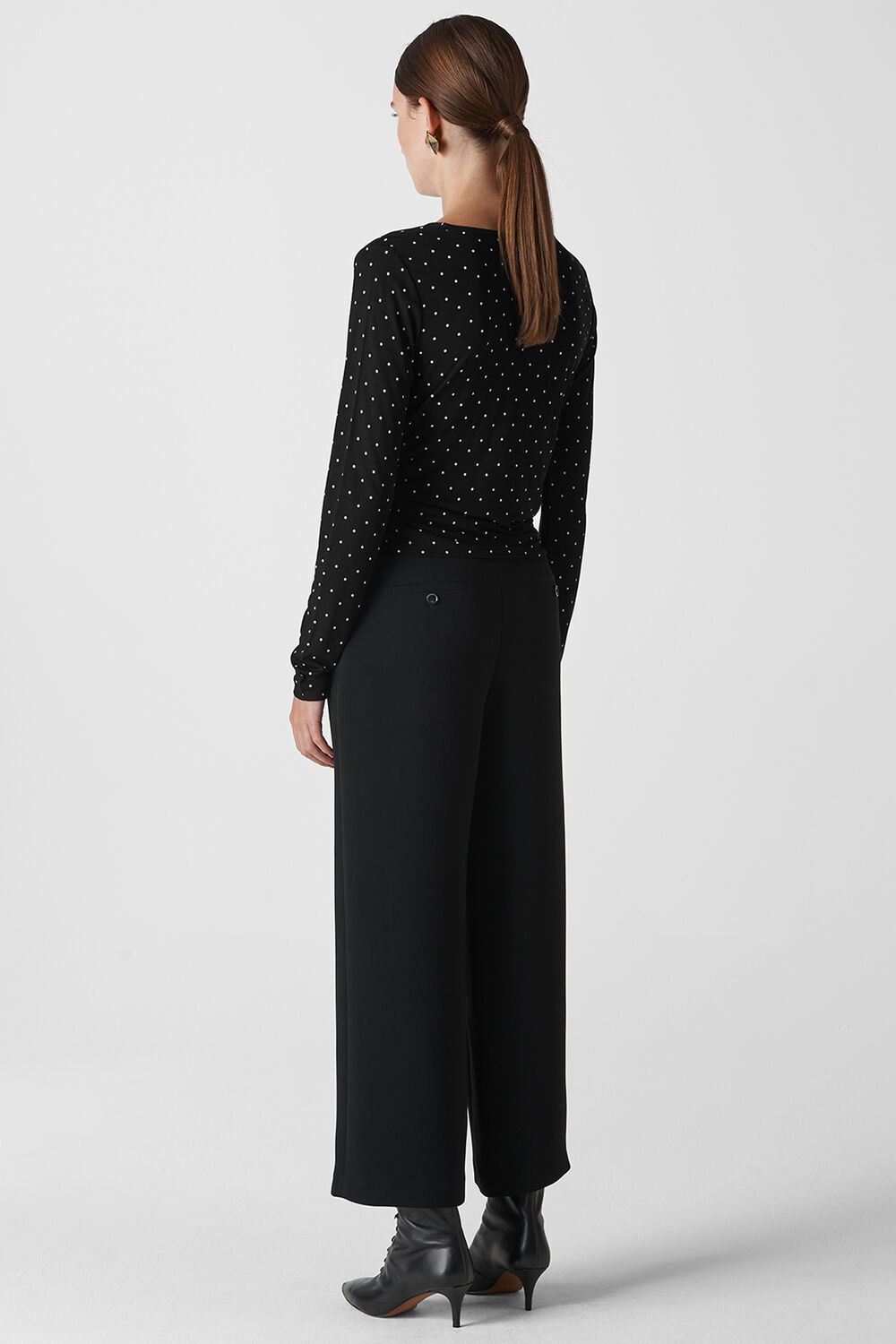 Spot Wrap Tie Top