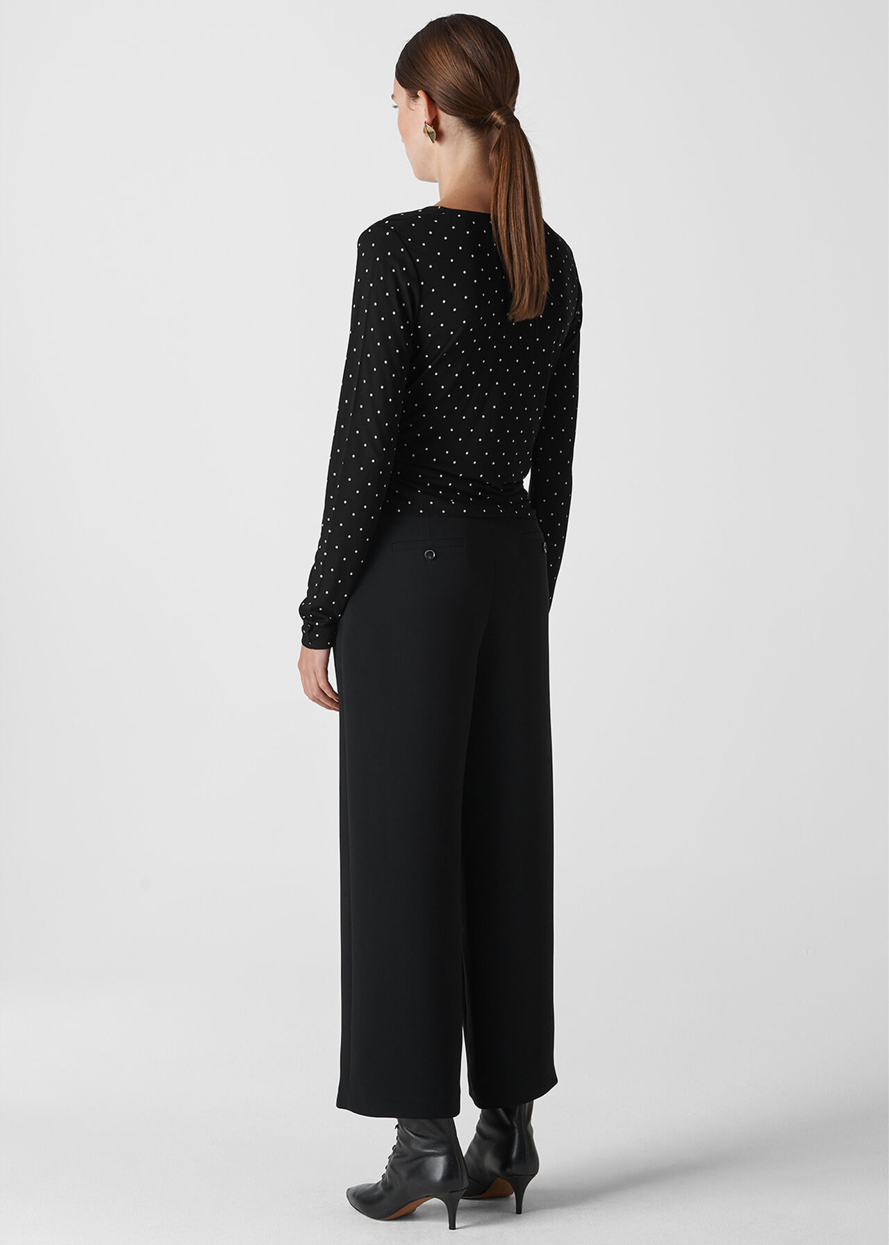 Spot Wrap Tie Top