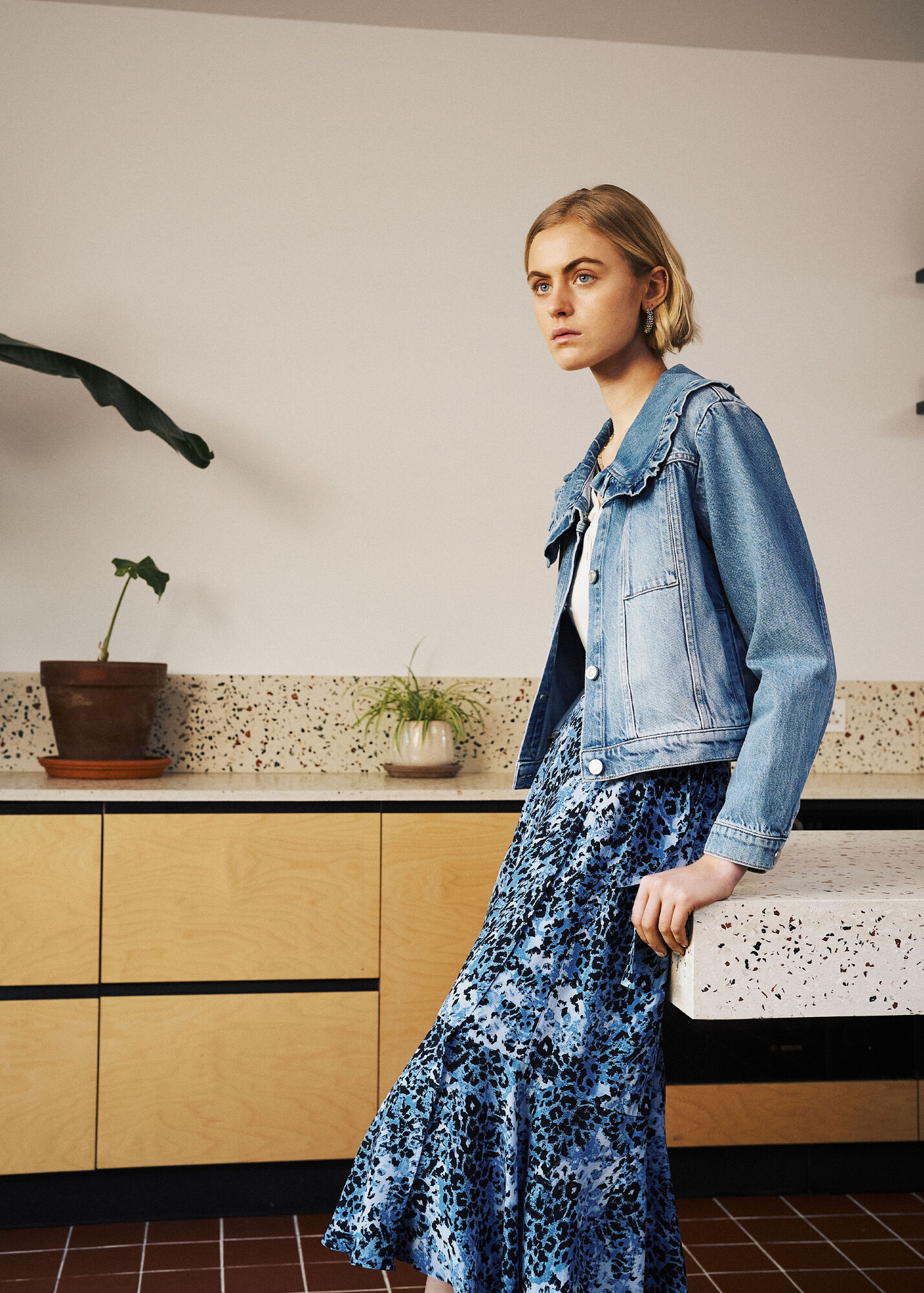 Denim Collar Detail Denim Jacket WHISTLES