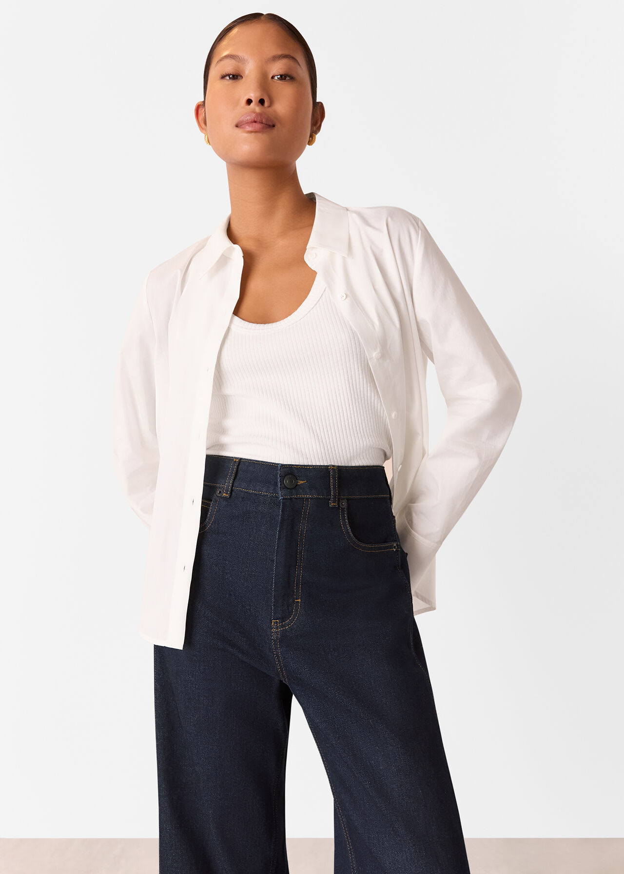 Petite Stretch Barrel Leg Jean