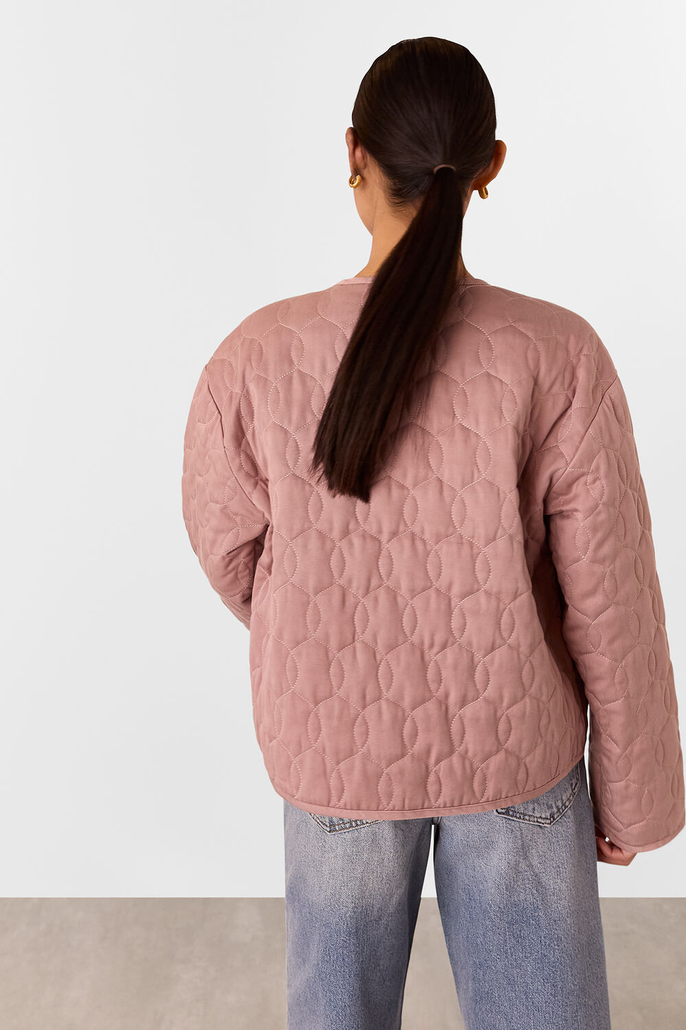 Dusty Pink Petite Maya Cotton Quilted Jacket