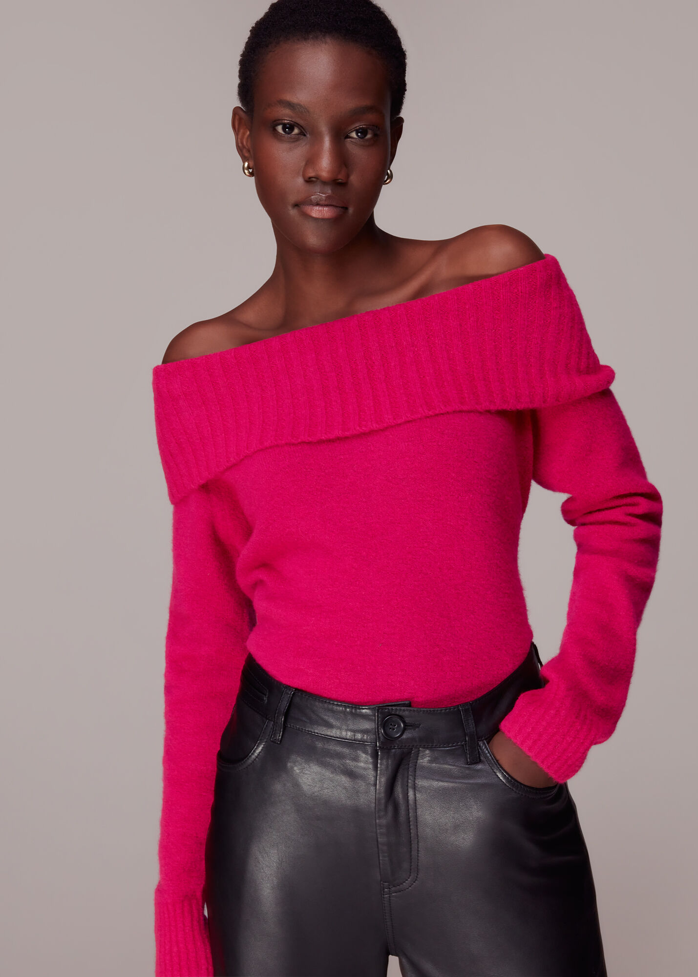 Red jumper off the shoulder shop