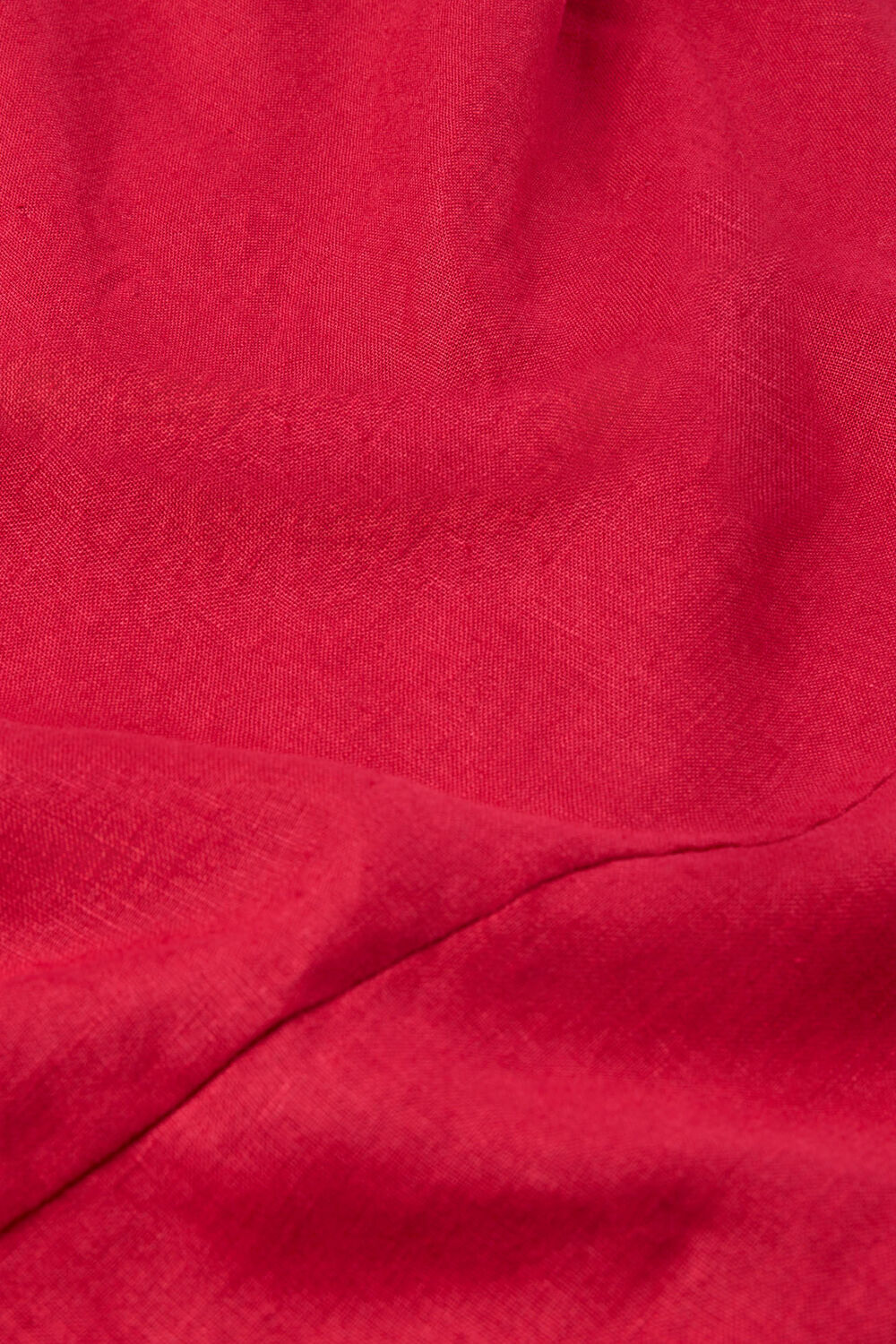 Red Bias Cut Linen Dress