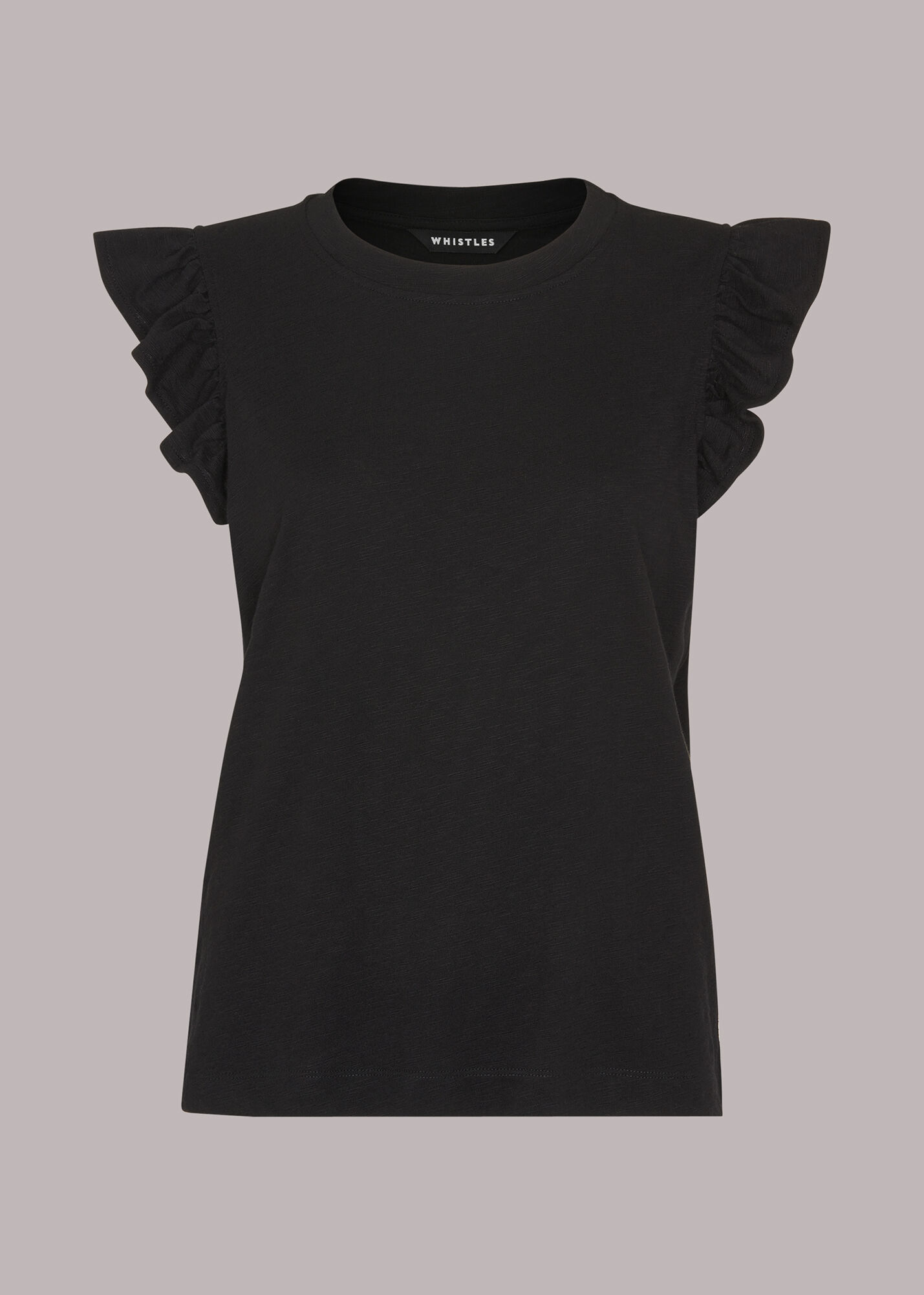 Black Frill Cap Sleeve T Shirt WHISTLES