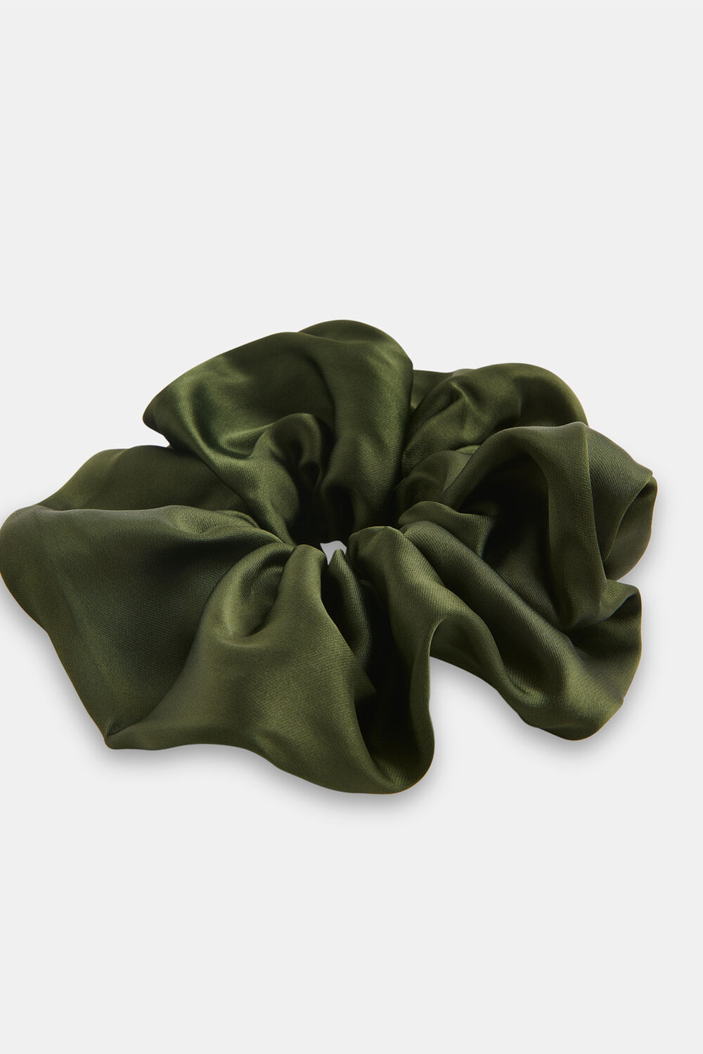 Olive Satin Scrunchie
