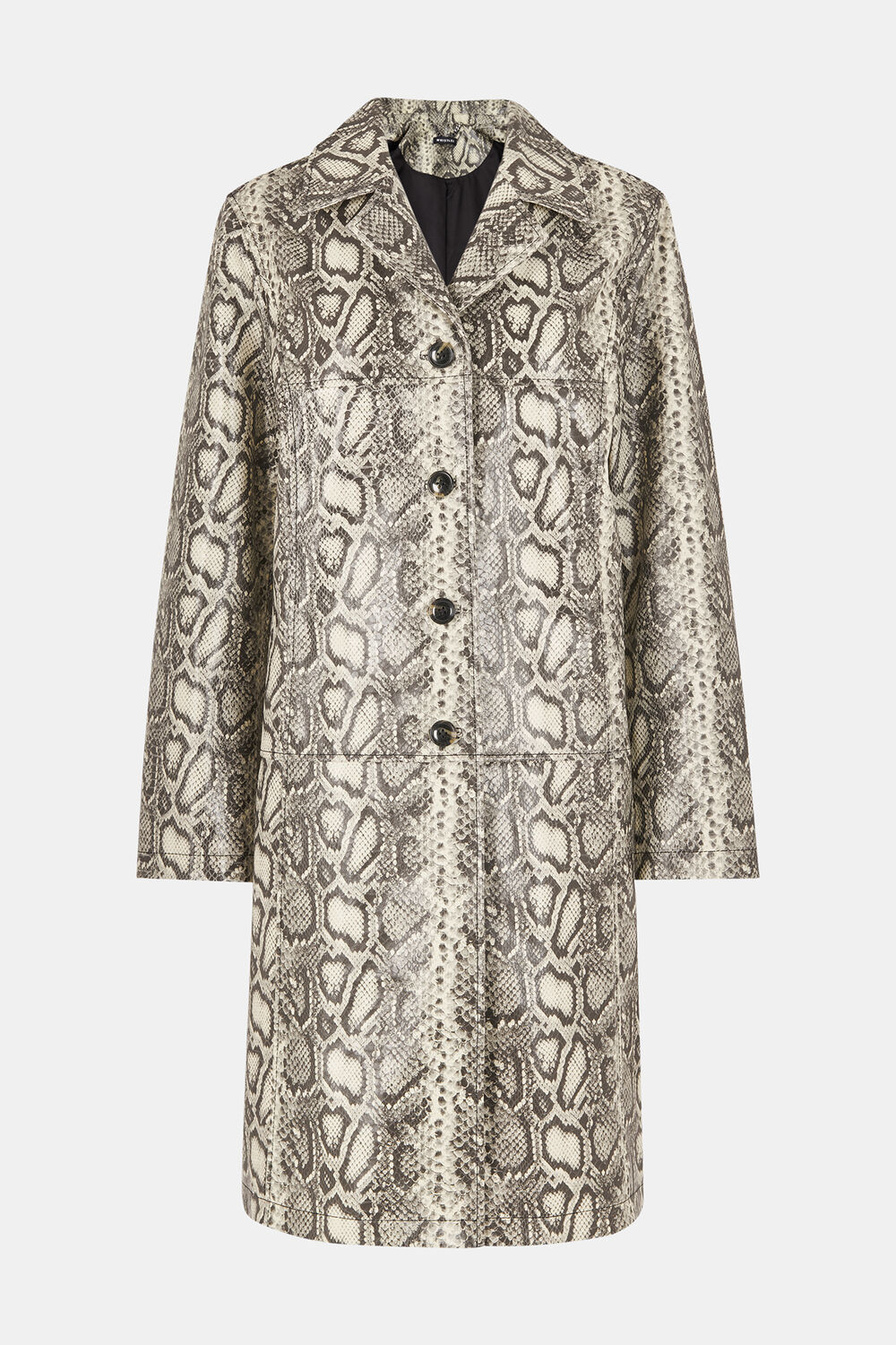 Iyana Snake Print Leather Coat