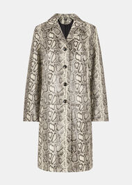 Iyana Snake Print Leather Coat