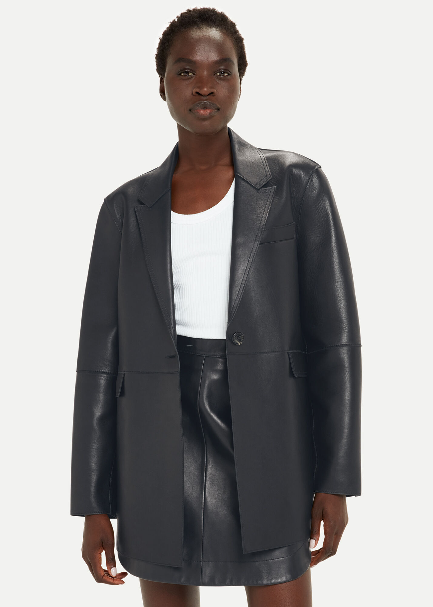 Black Katrina Clean Bonded Blazer | WHISTLES | Whistles US |