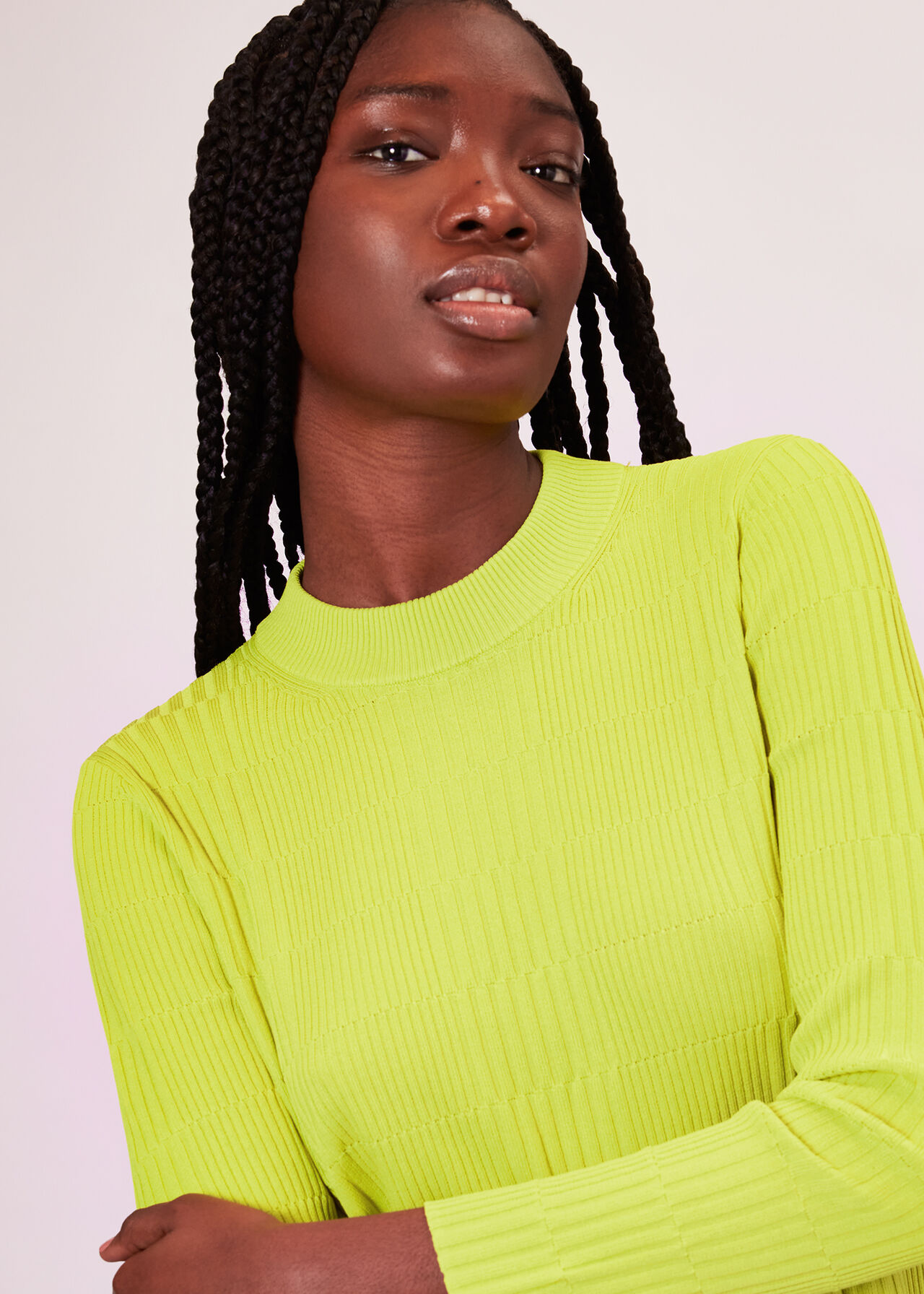 Mixed Rib Knit Dress