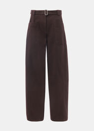 Belted Cotton Barrel Trouser