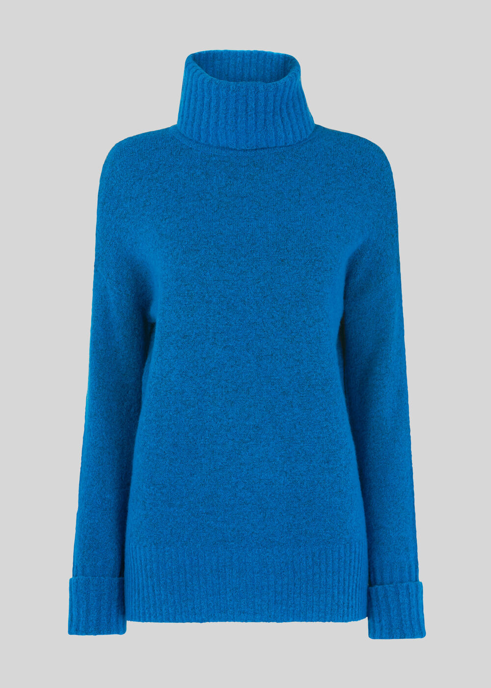 Oversized Funnel Neck Knit Blue