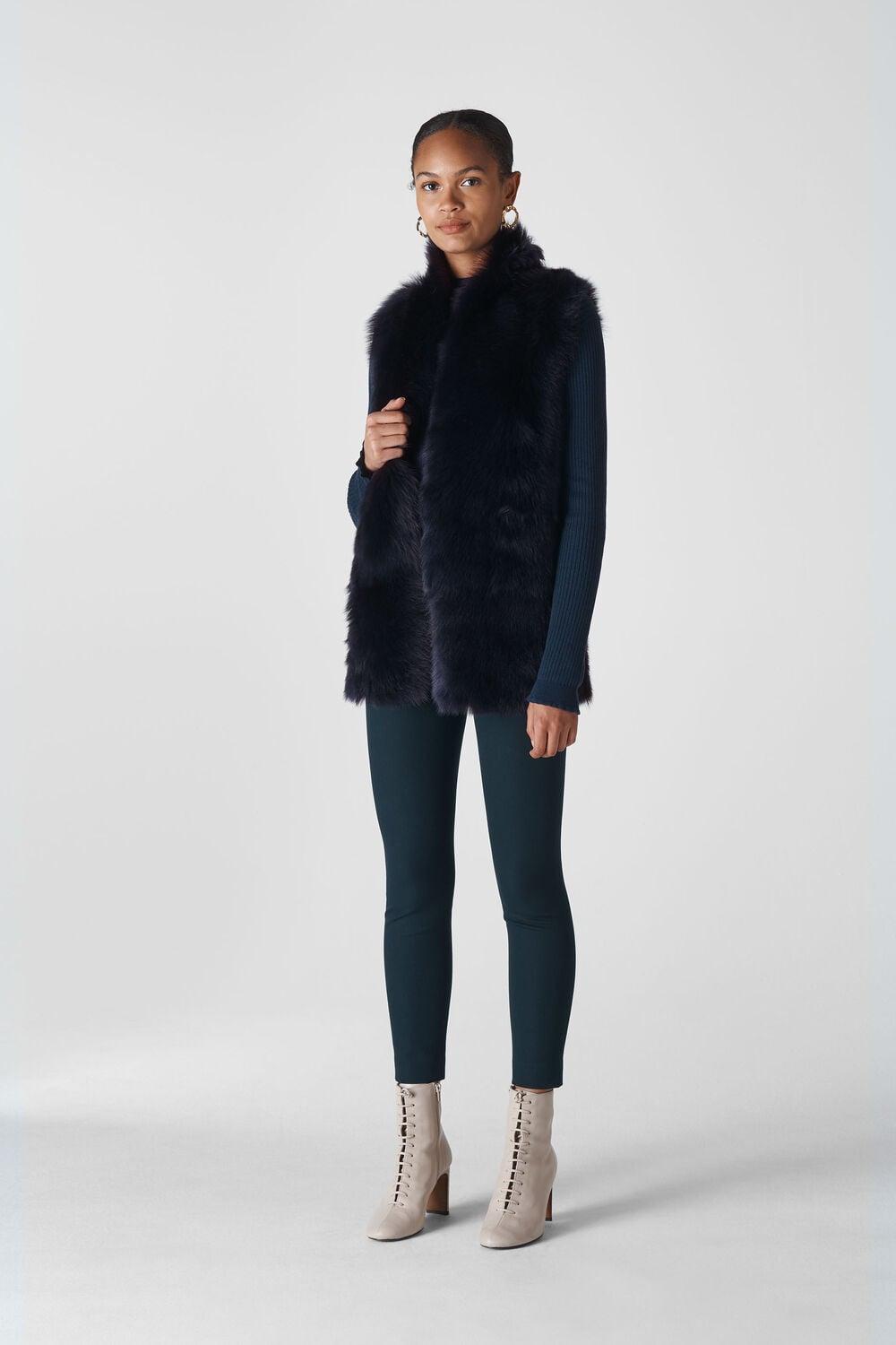 Longline Sheepskin Gilet