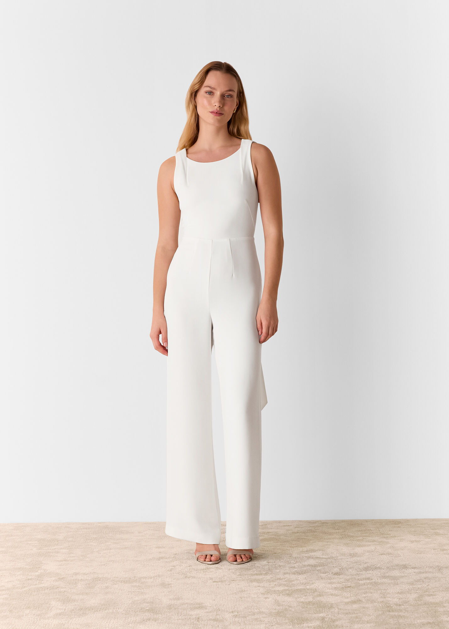 Ivory Tie Back Wedding Jumpsuit WHISTLES Whistles US
