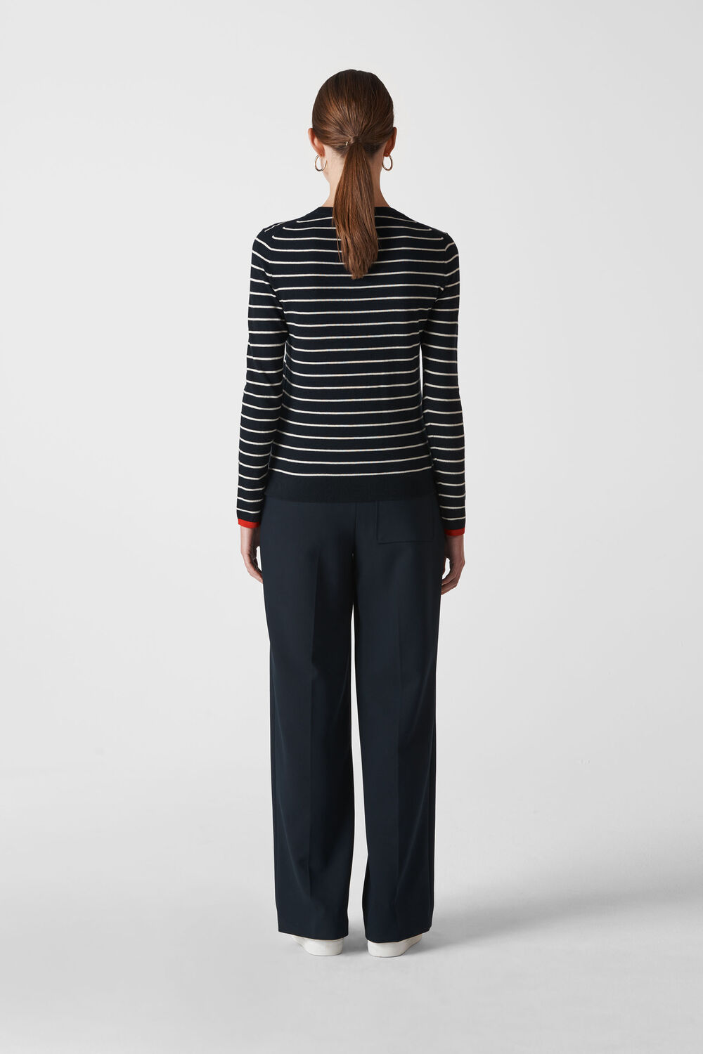 Whistles Mon Coeur Heart Stripe Knit