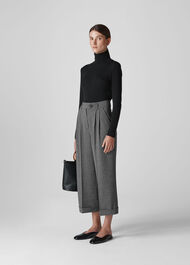 Turn Up Crop Trouser Grey