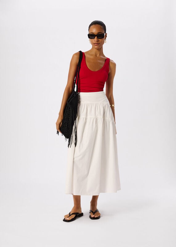 Red Textured Side Ruched Swimsuit