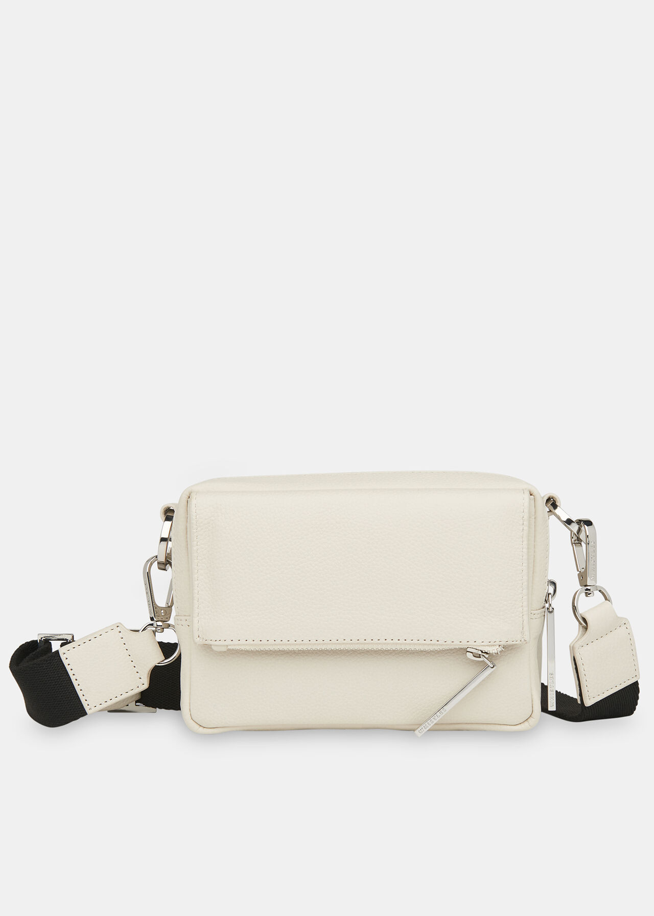 Bibi White Leather Crossbody Bag With Strap Whistles Whistles UK