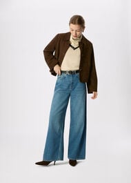 Button Cropped Suede Jacket