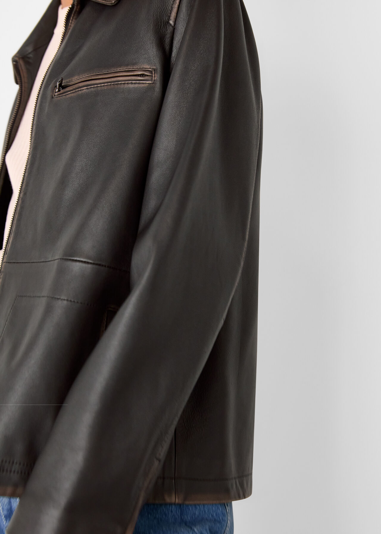 Kate Burnished Leather Jacket