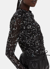Scribble Bouquet Ruched Top