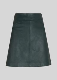 Leather A line Skirt Dark Green