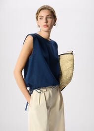 Drawstring Detail Cotton Top
