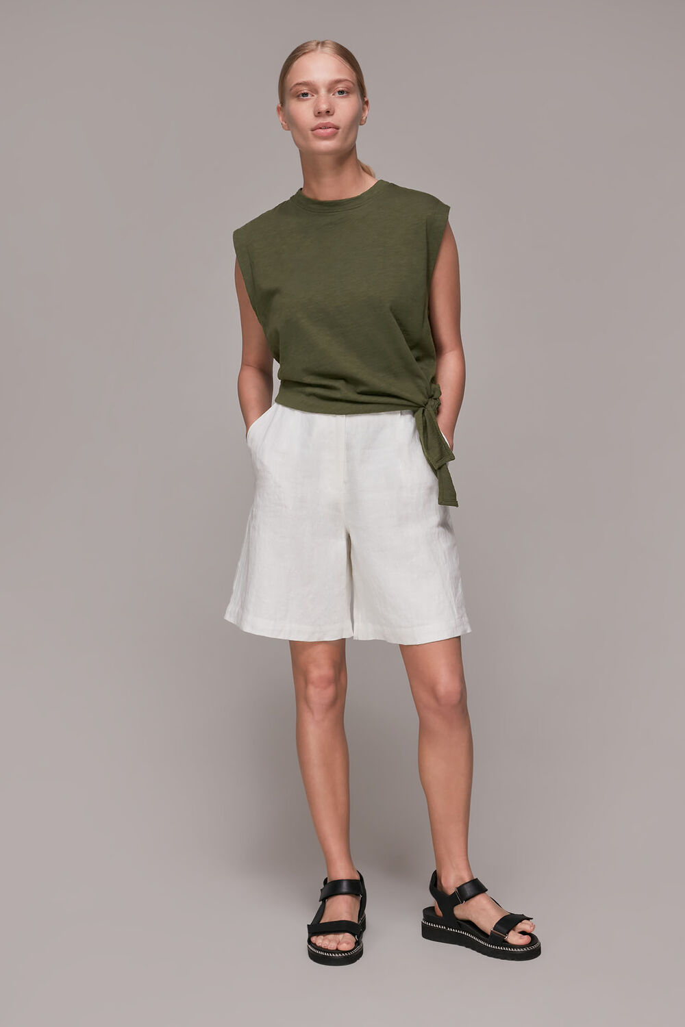 Sleeveless Tie Side Top