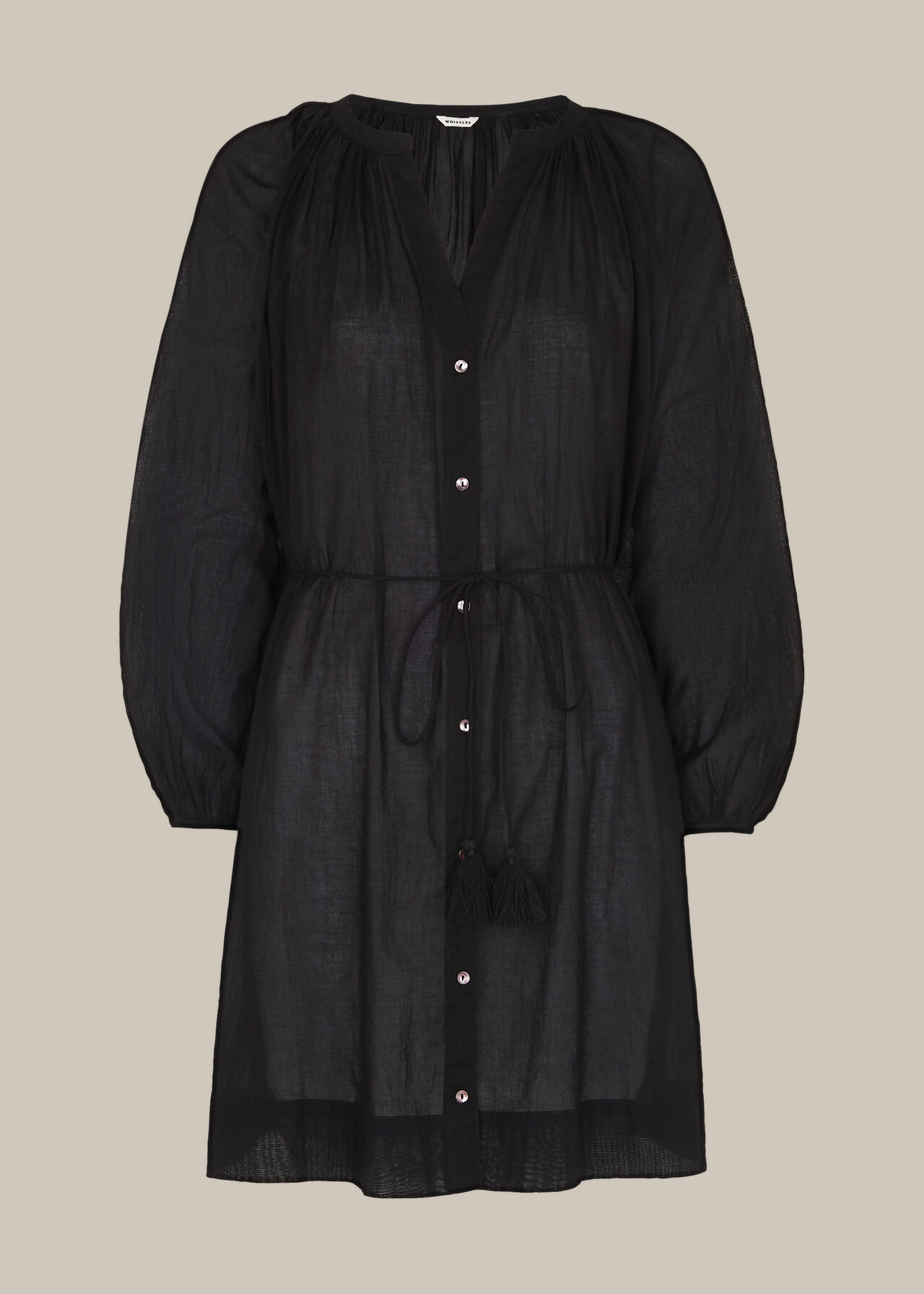 Button Up Beach Dress Black