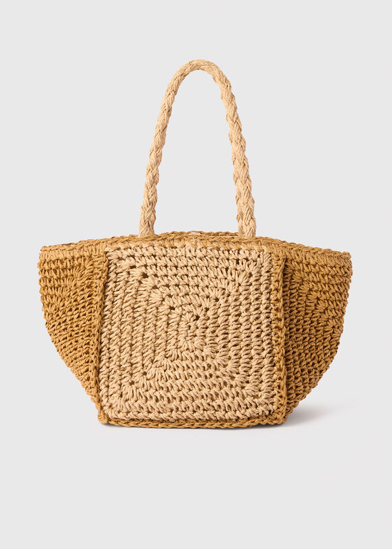 Multicolour Patchwork Straw Mini Bag