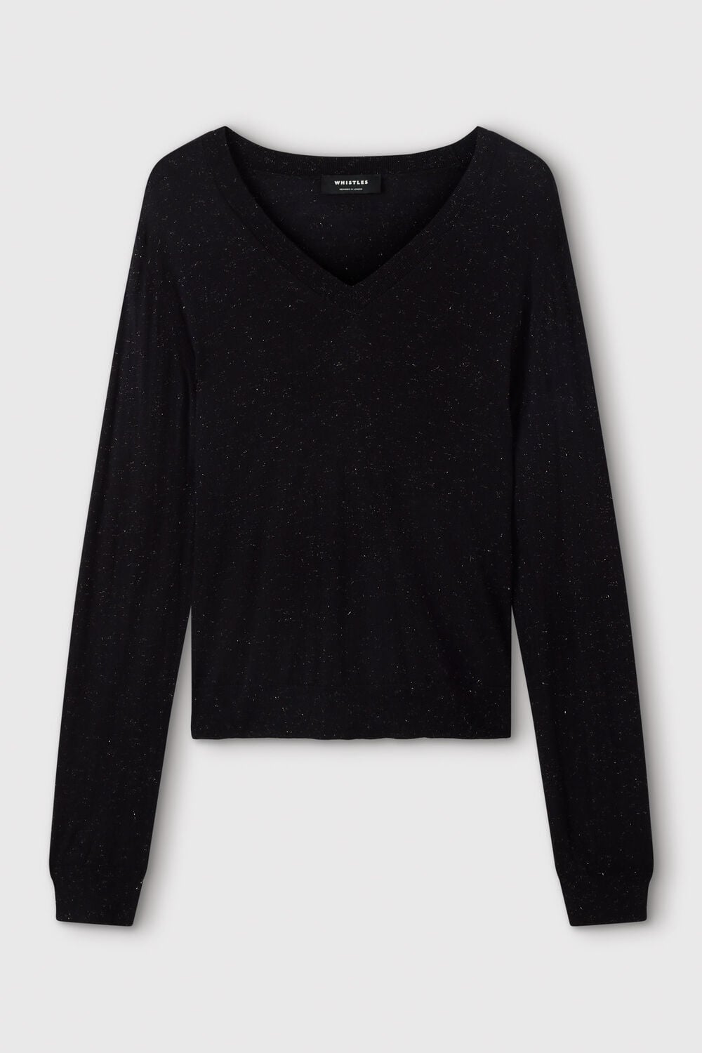 Black Annie Sparkle V Neck Knit