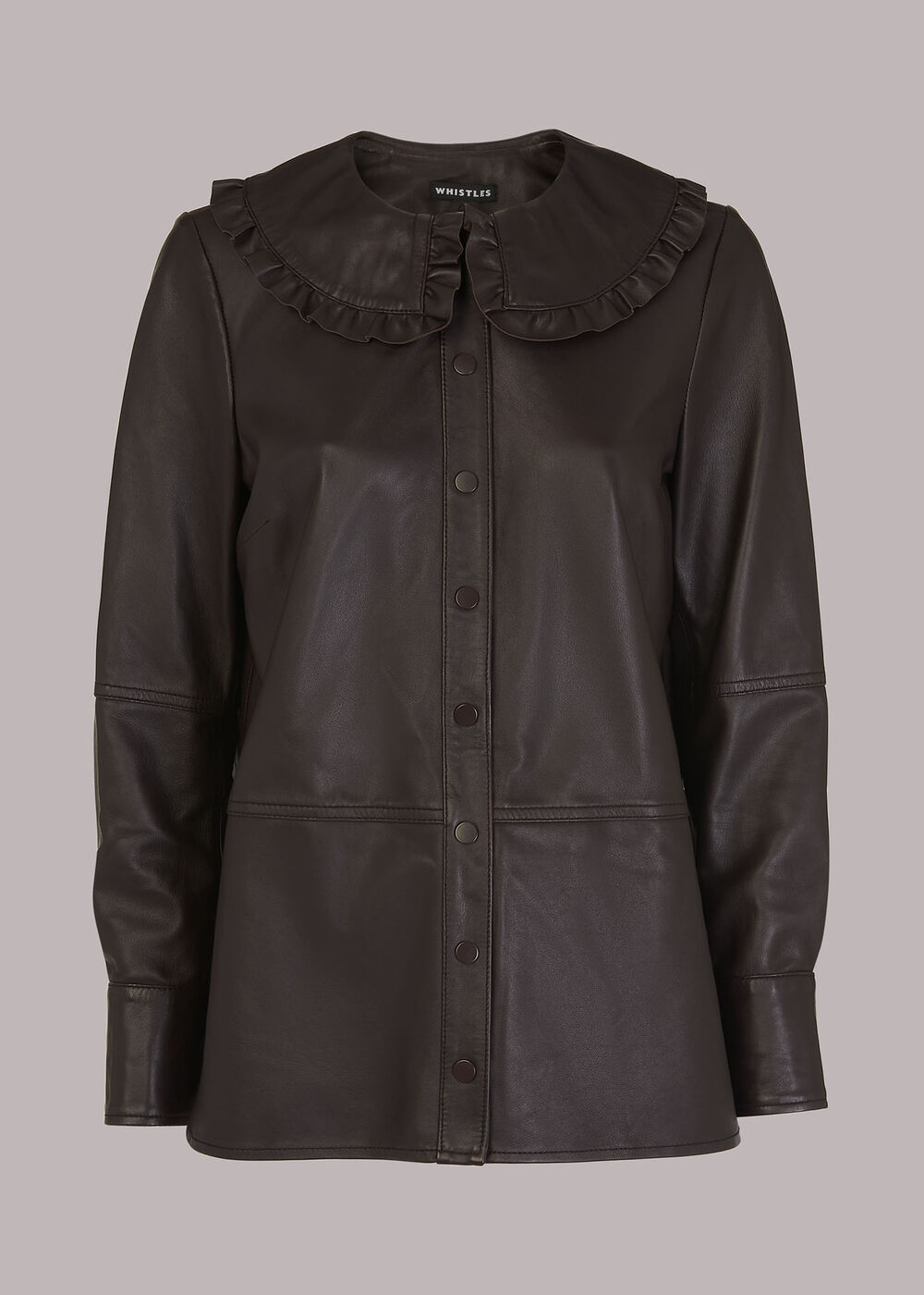 Leather Frill Collar Shirt