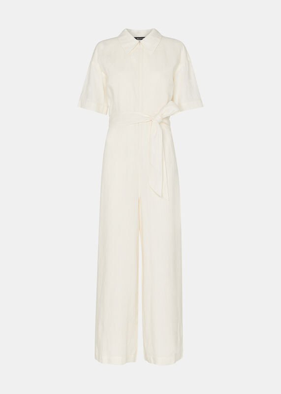 Ivory Giulia Linen Mix Jumpsuit