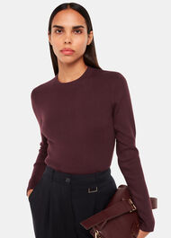 Keyhole Back Crew Neck Knit