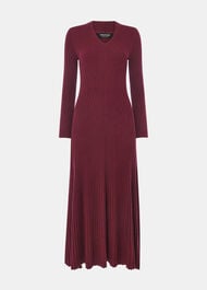 V Neck Cable Ribbed Knit Dress