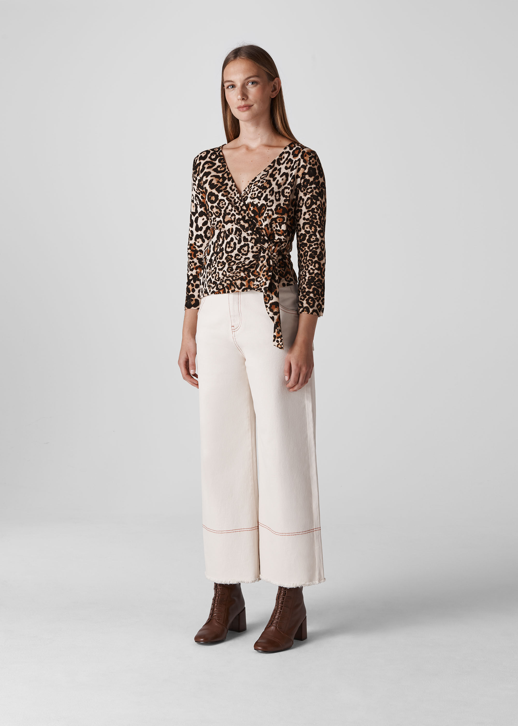 Cheetah print hot sale wrap top