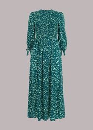 Sahara Cat Shirred Midi Dress