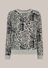 Flocked Animal Sweatshirt