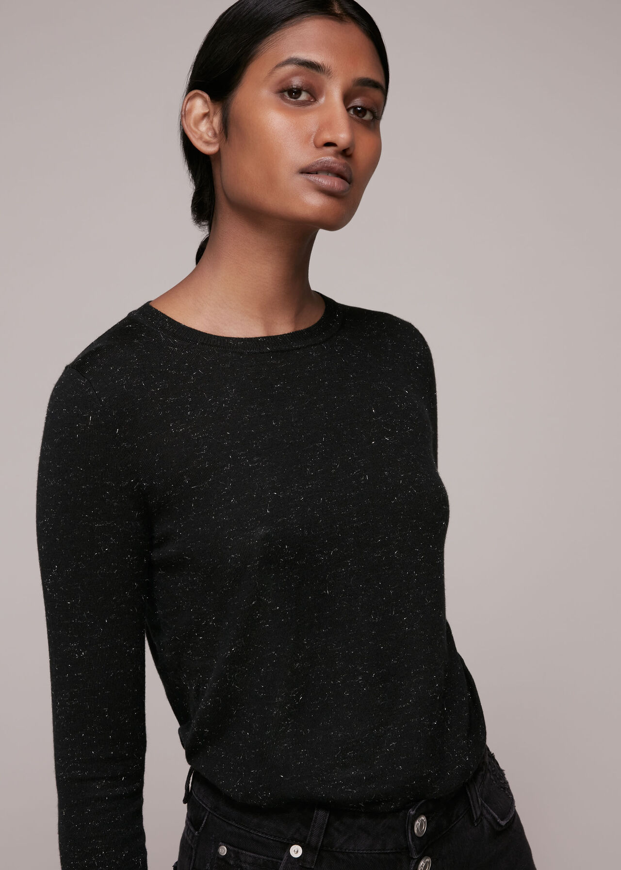 Black Annie Sparkle Knit, WHISTLES