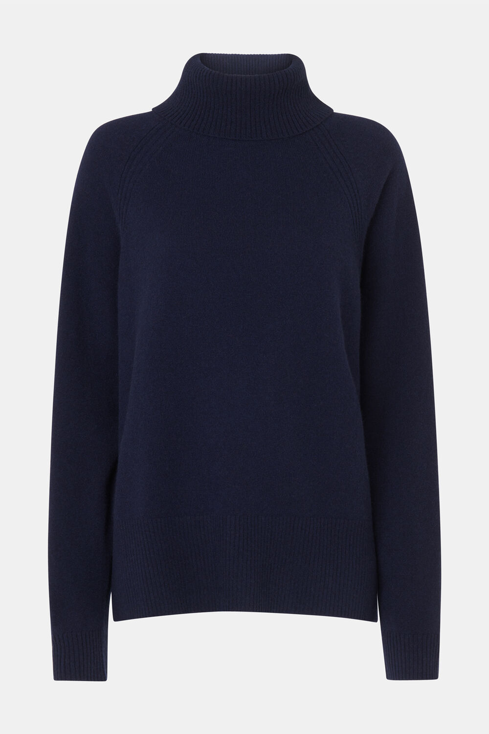 Navy Cashmere Roll Neck