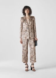 Big Cat Print Satin Blazer Multicolour