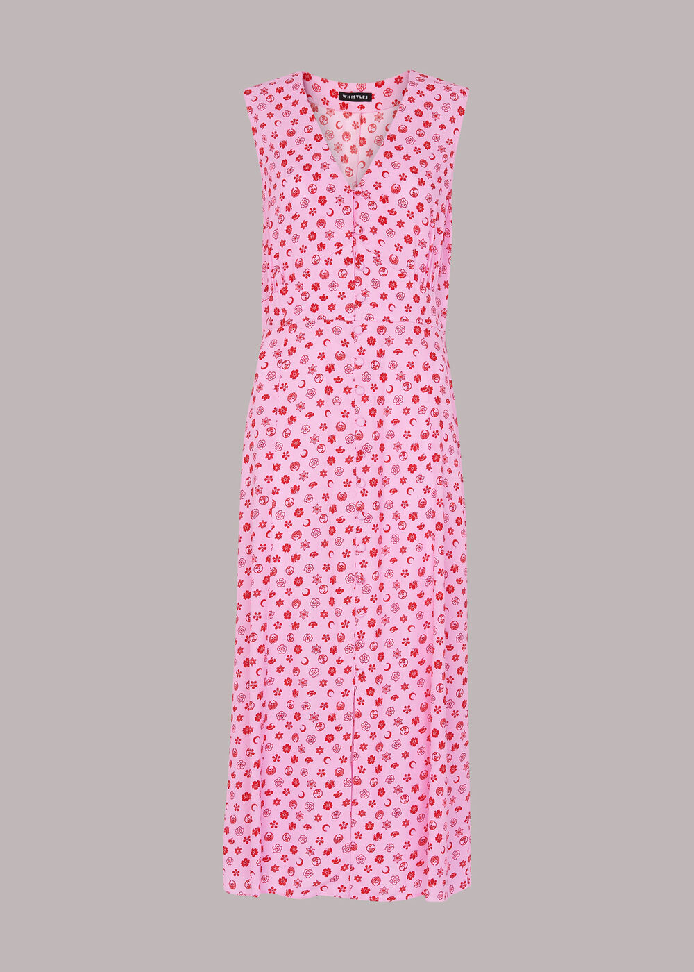 Moon Floral Print Midi Dress