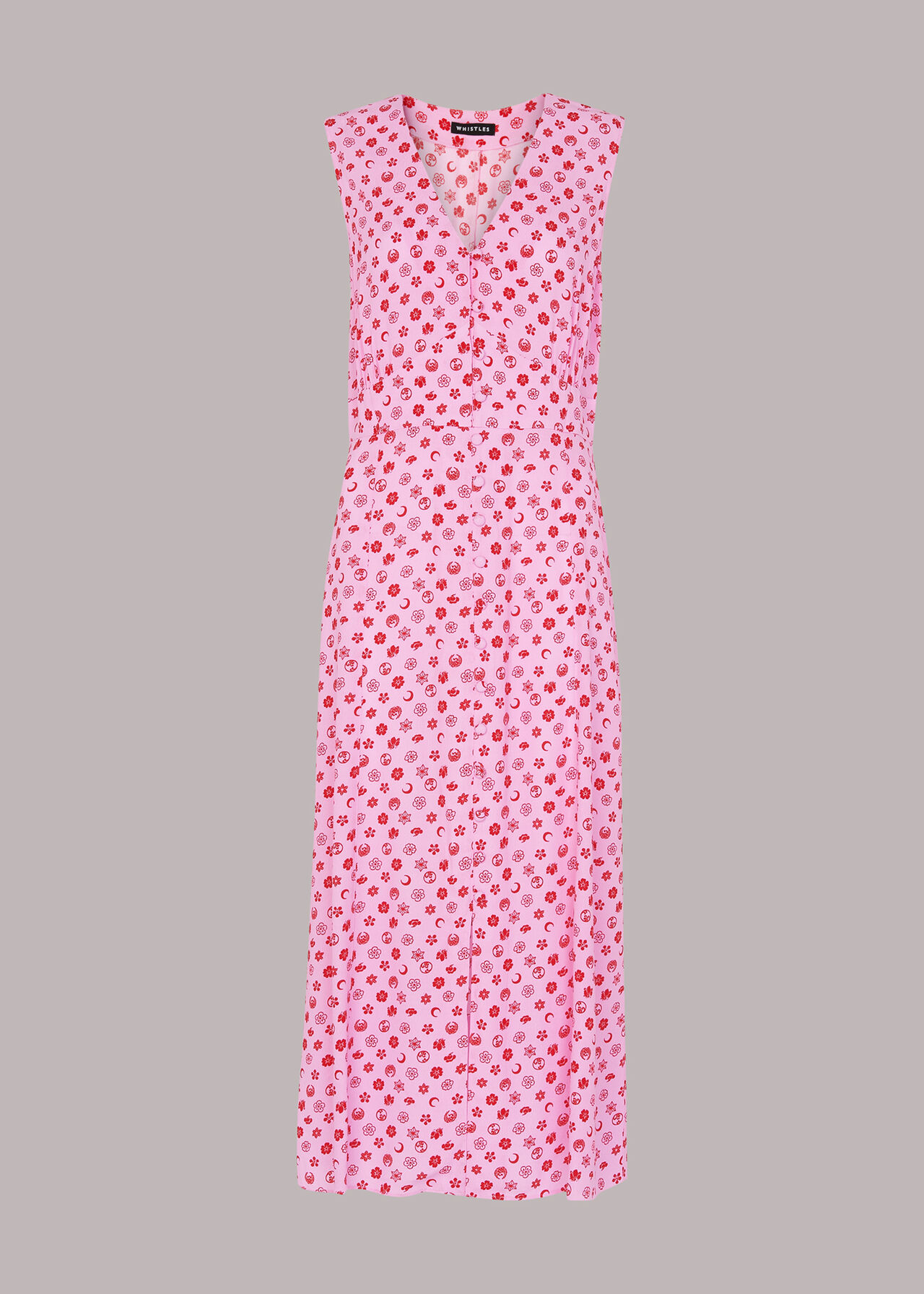 Moon Floral Print Midi Dress