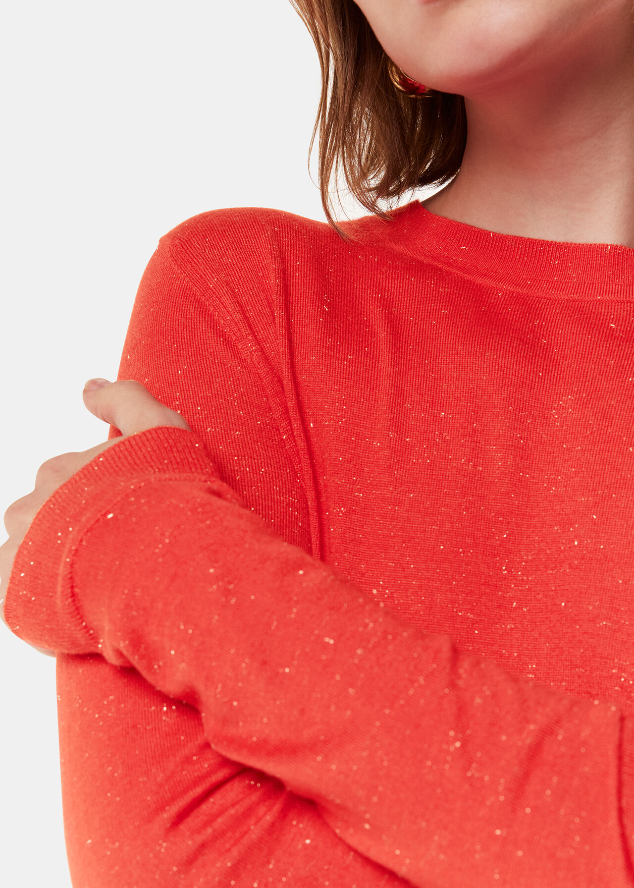 Whistles Annie Sparkle Crew neck Red Whistles Annie Sparkle Crew neck Red