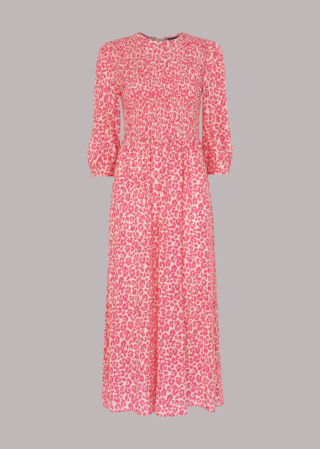 Cheetah Print Shirred Dress