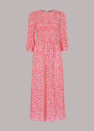 Cheetah Print Shirred Dress